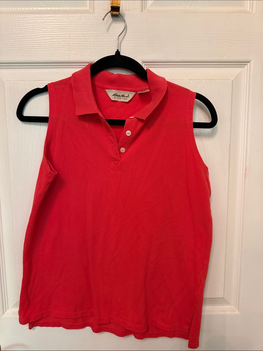 Eddie Bauer Sleeveless Polo Tank in Coral